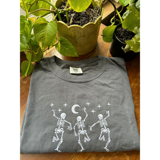 Dancing Skeleton Embroidered Tee