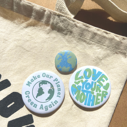 Earth Themed Pinback Buttons